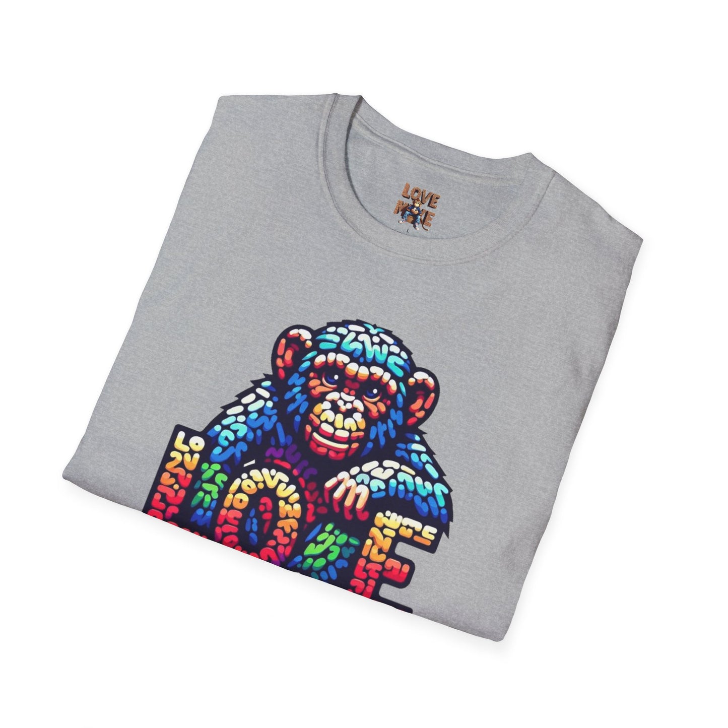 Love Monkey T-Shirt - Unisex Softstyle Tee - Playful Everyday Wear - Great Gift for Him & Her