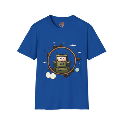 Helmet Explorer Guy Tee - Cool Graphic T-Shirt for Men, Casual Exploration Wear, Great Gift for Travel Enthusiasts