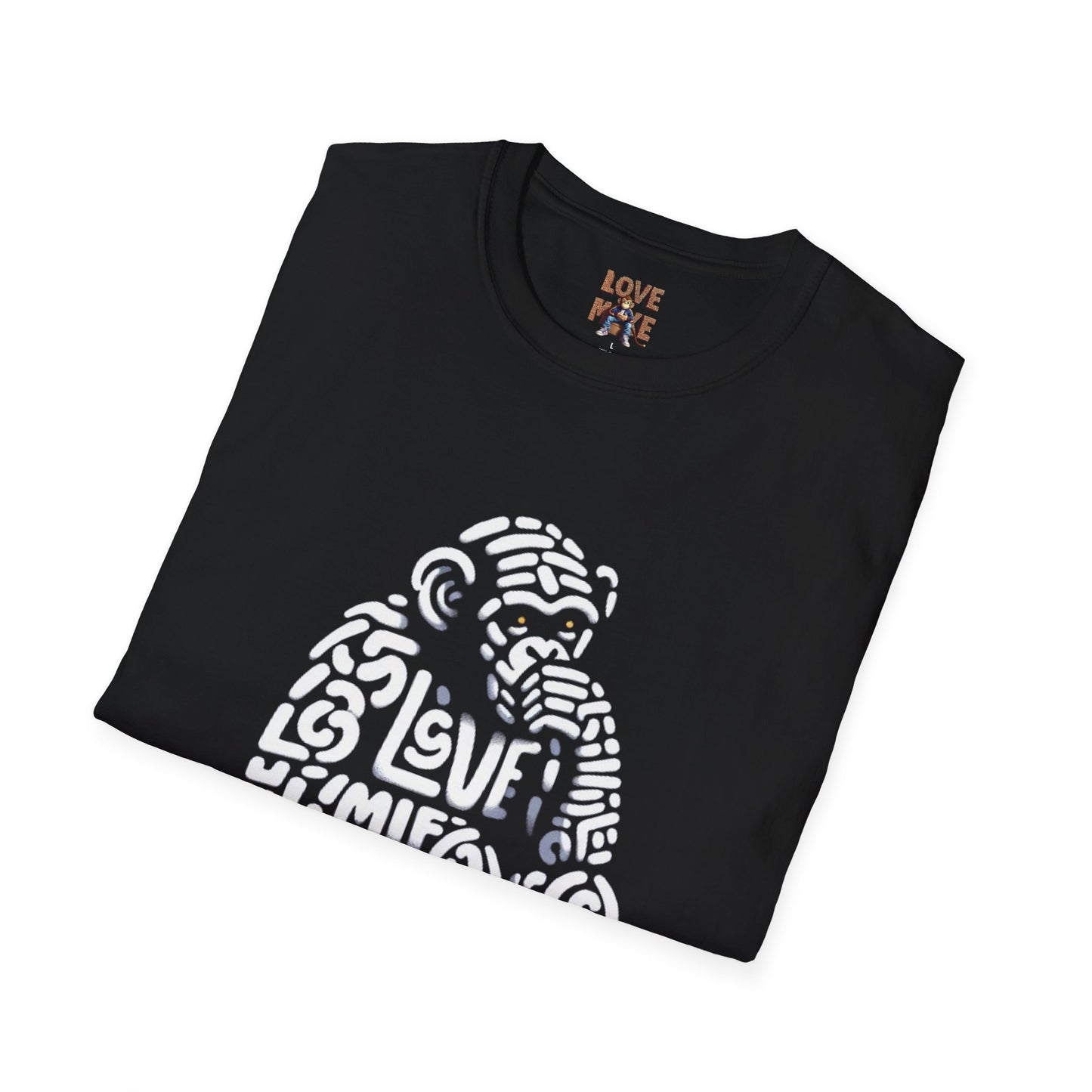 Designer Love Monkey T-Shirt - Fun Graphic Animal Top, Ideal for Casual Outfits, Designer Shirt
