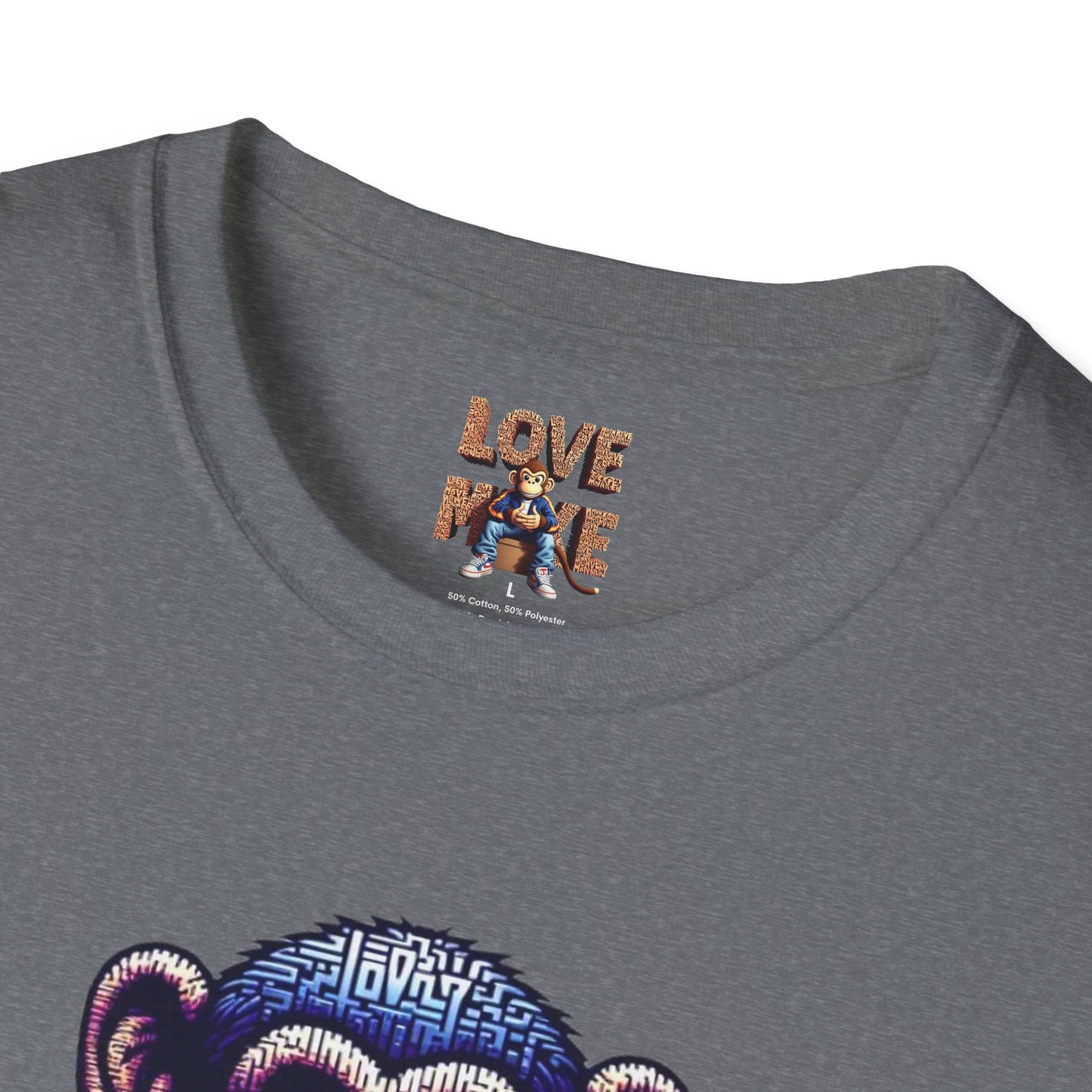 Love Monkey T-Shirt - Unique Designer Graphic Tee, Perfect Casual Wear, Ideal Designer Wear Gift
