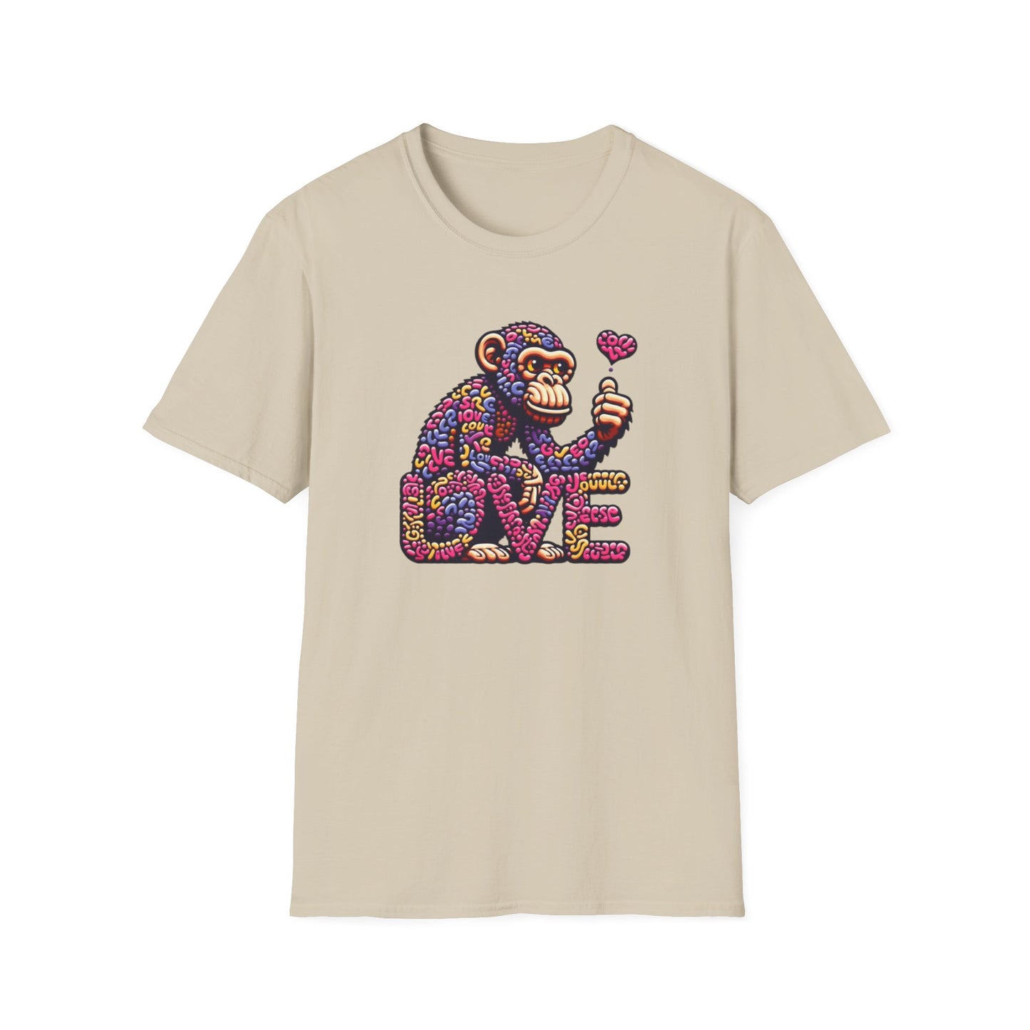 T-Shirt Love Monkey - Cool & Stylish Unisex Softstyle Tee for Casual Wear, Perfect Gift for Friends and Family