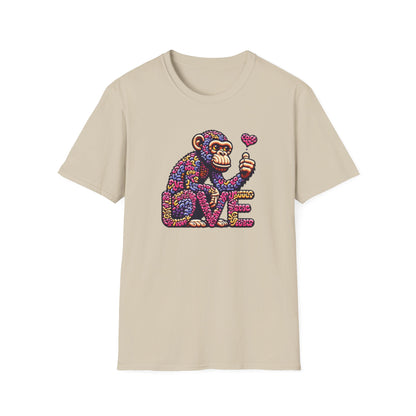 T-Shirt Love Monkey - Cool & Stylish Unisex Softstyle Tee for Casual Wear, Perfect Gift for Friends and Family