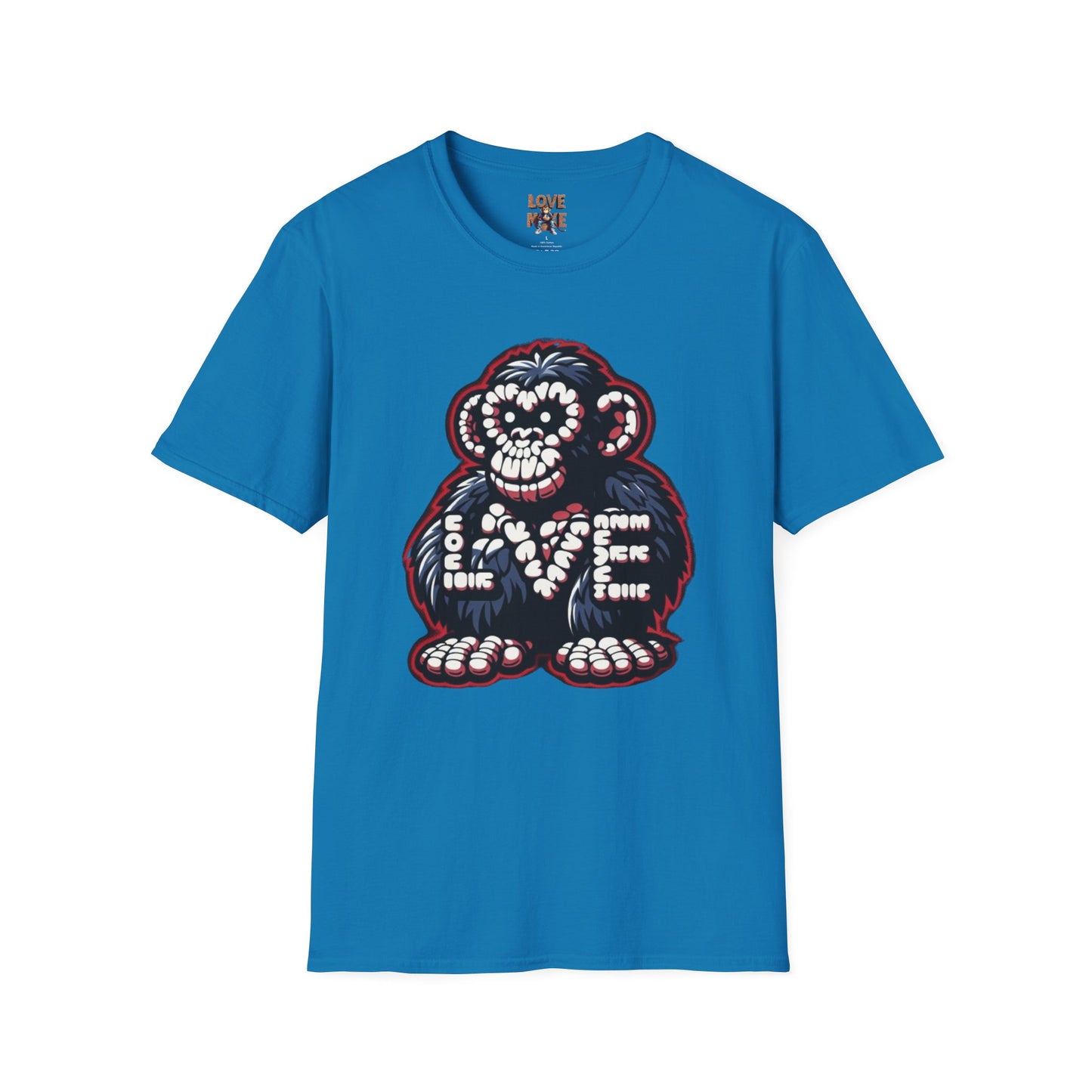 Love Monkey T-shirt, Trendy & Stylish Graphic Tee, Ideal for Everyday Wear, Fun Gift for All Ages