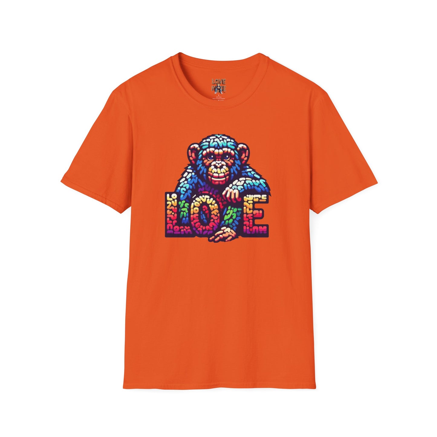 Love Monkey T-Shirt - Unisex Softstyle Tee - Playful Everyday Wear - Great Gift for Him & Her