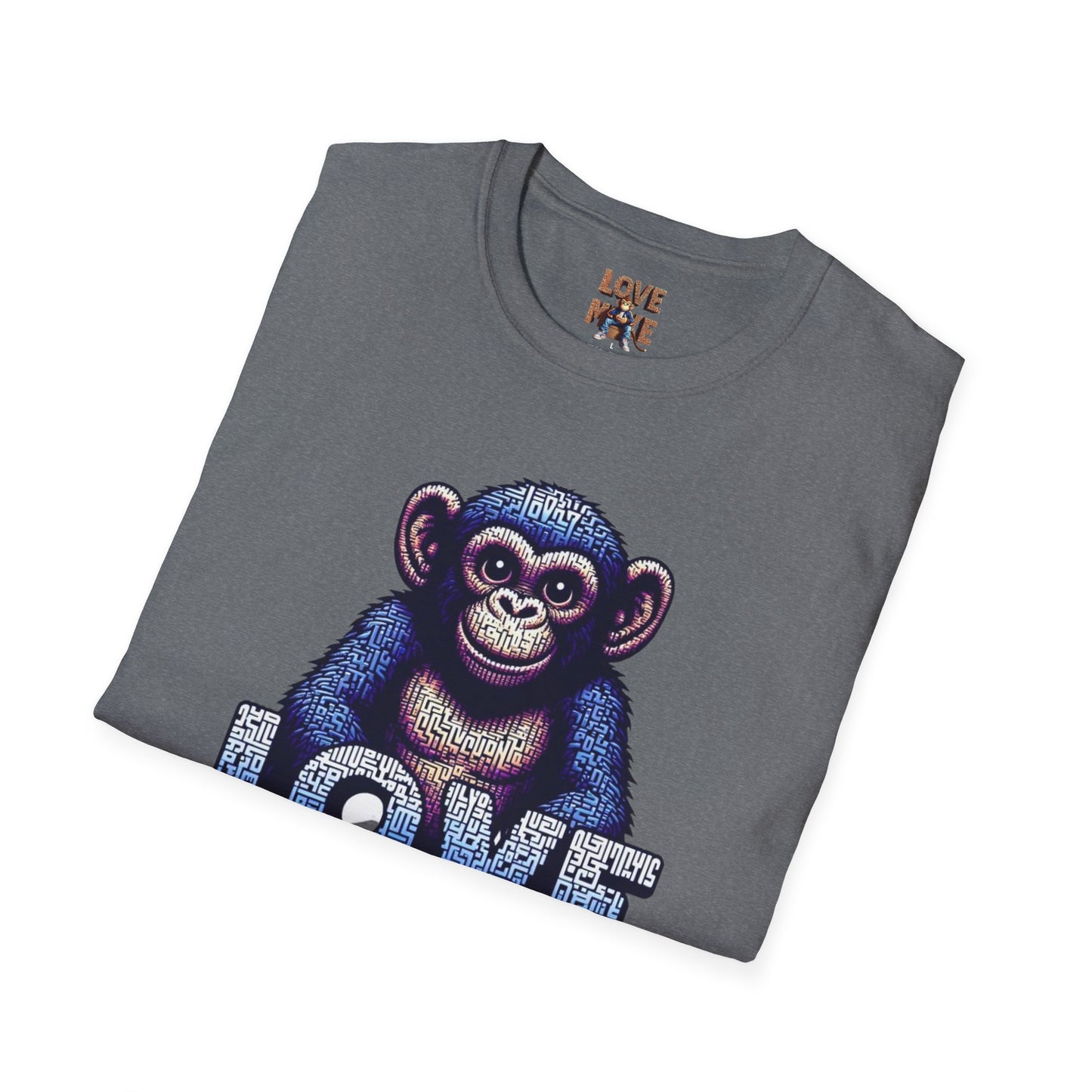 Love Monkey T-Shirt - Unique Designer Graphic Tee, Perfect Casual Wear, Ideal Designer Wear Gift