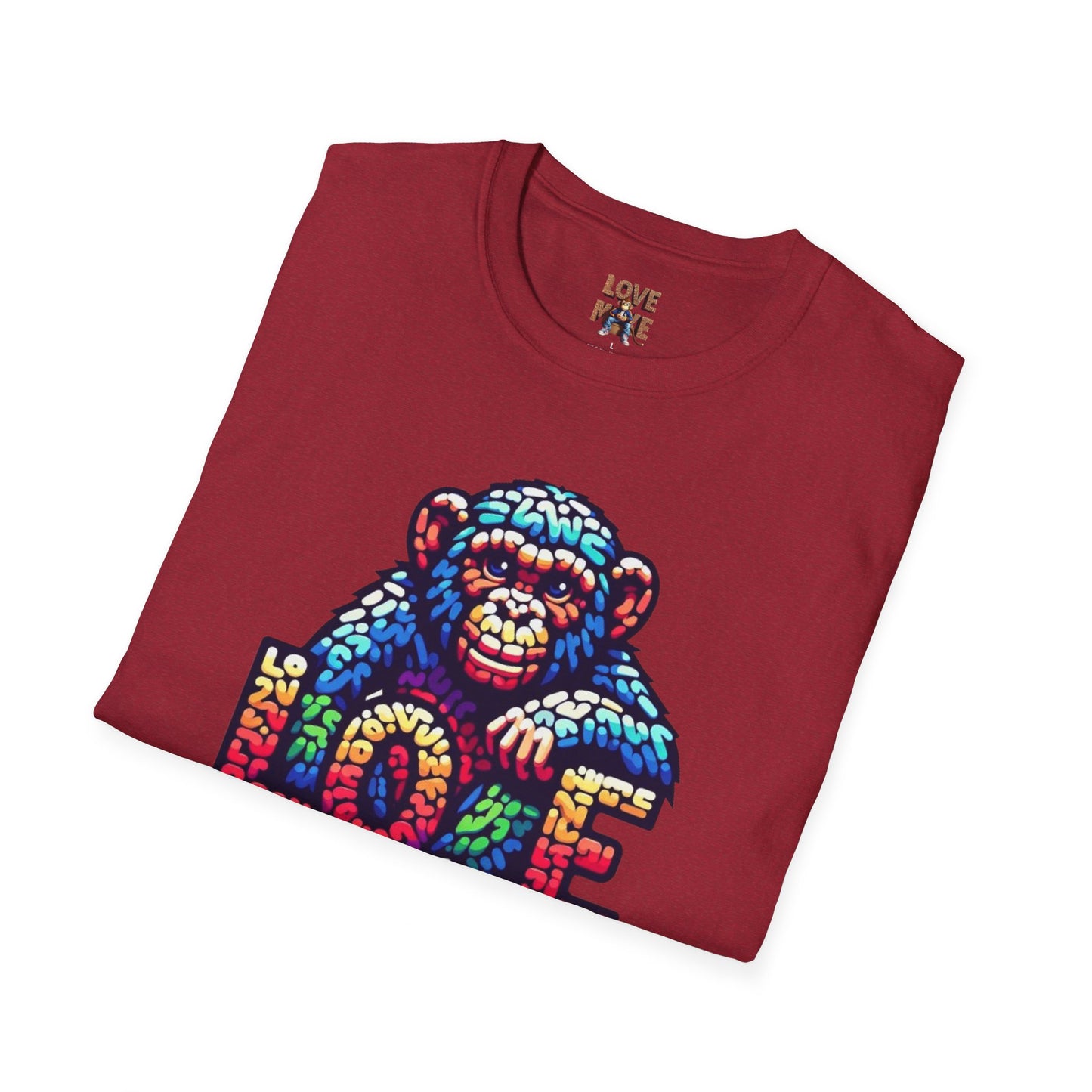 Love Monkey T-Shirt - Unisex Softstyle Tee - Playful Everyday Wear - Great Gift for Him & Her
