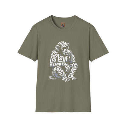 Designer Love Monkey T-Shirt - Fun Graphic Animal Top, Ideal for Casual Outfits, Designer Shirt