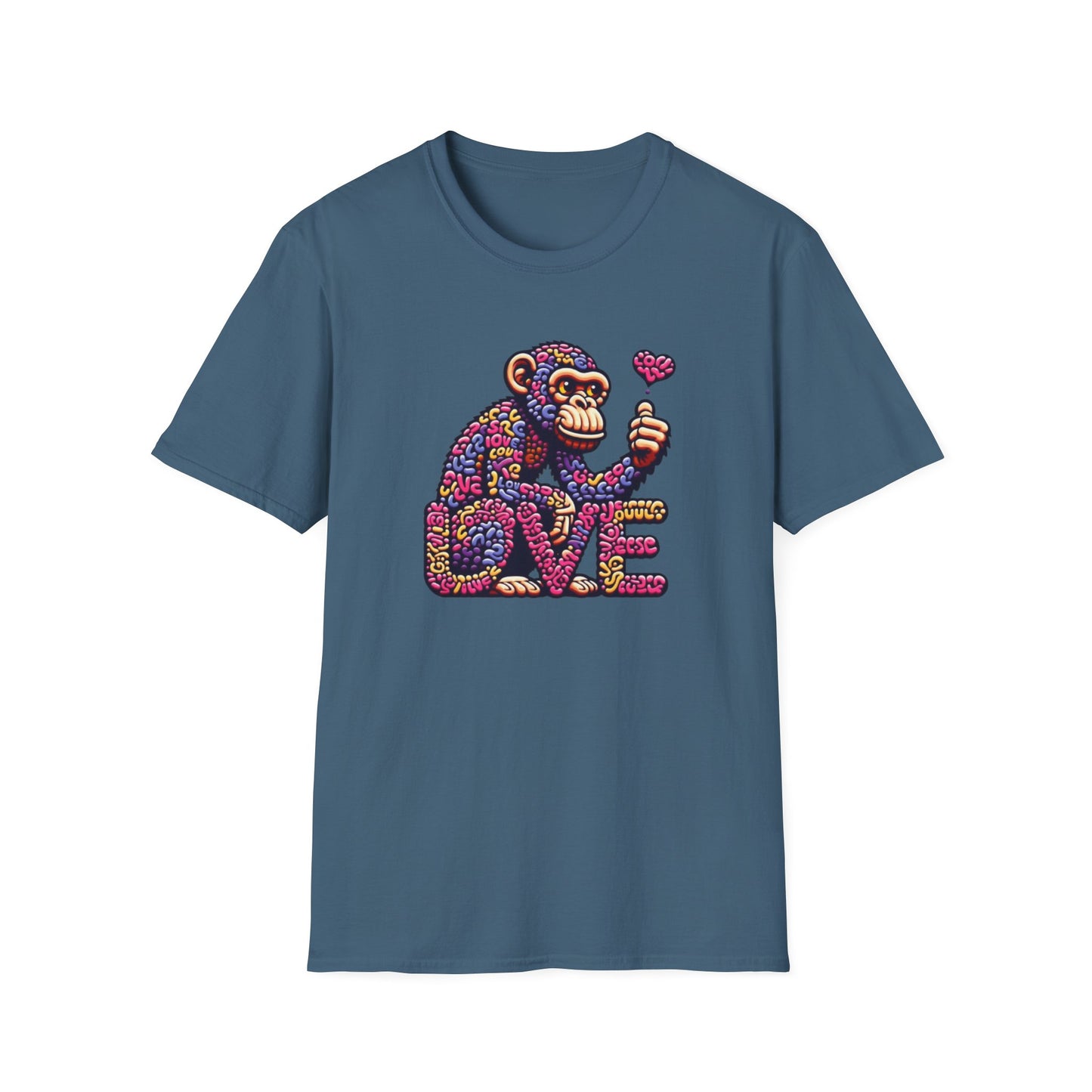 T-Shirt Love Monkey - Cool & Stylish Unisex Softstyle Tee for Casual Wear, Perfect Gift for Friends and Family