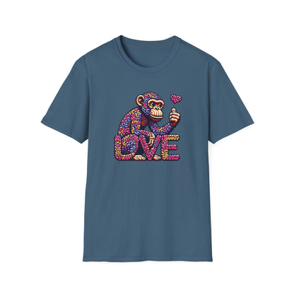 T-Shirt Love Monkey - Cool & Stylish Unisex Softstyle Tee for Casual Wear, Perfect Gift for Friends and Family