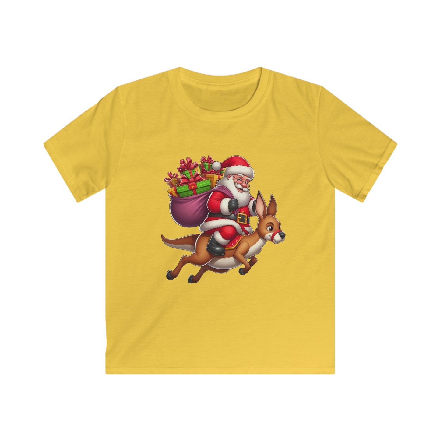 T Shirt - Quirky Santa Kangaroo Design, Comfy Xmas Tee, Seasonal Celebration Apparel, Great Present
