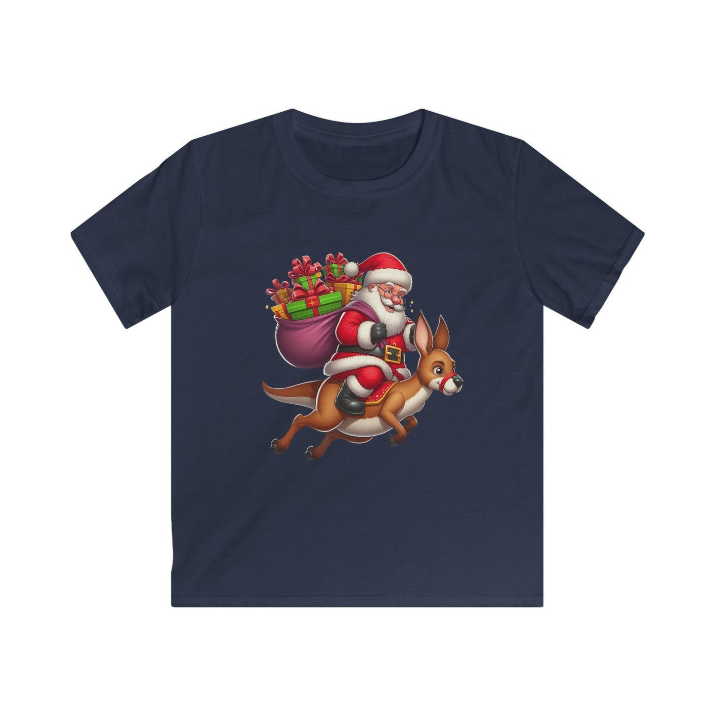 T Shirt - Quirky Santa Kangaroo Design, Comfy Xmas Tee, Seasonal Celebration Apparel, Great Present