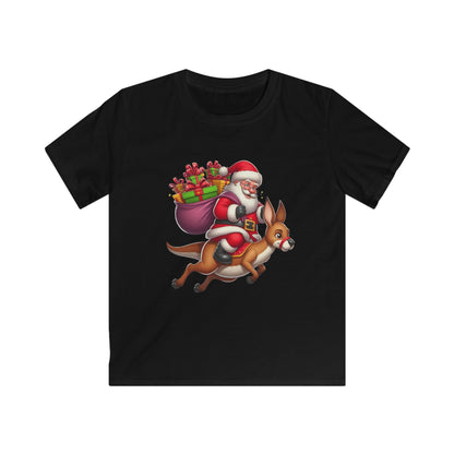 T Shirt - Quirky Santa Kangaroo Design, Comfy Xmas Tee, Seasonal Celebration Apparel, Great Present