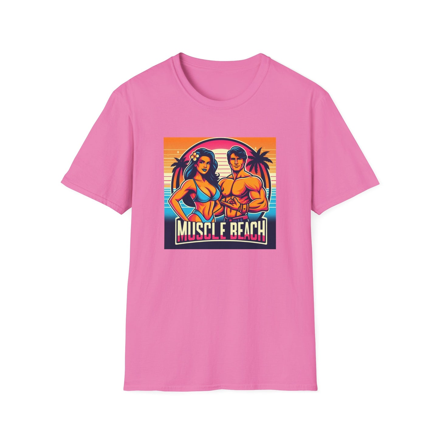 Muscle Beach T-Shirt, Vintage-Inspired Fitness Tee, Perfect for Gym Enthusiasts, Unique Bodybuilding Gift Idea