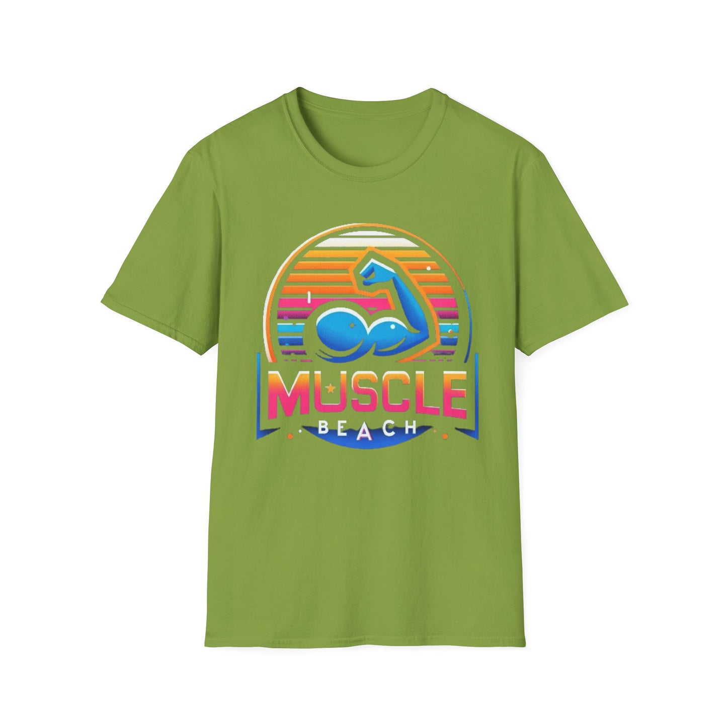 Muscle Beach T-Shirt, Vintage-Inspired Fitness Tee, Perfect for Gym Enthusiasts, Unique Bodybuilding Gift Idea