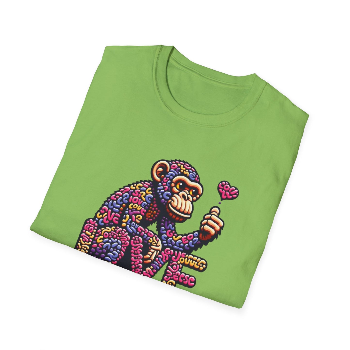 T-Shirt Love Monkey - Cool & Stylish Unisex Softstyle Tee for Casual Wear, Perfect Gift for Friends and Family
