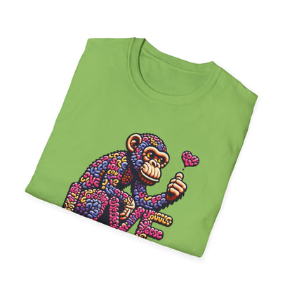 T-Shirt Love Monkey - Cool & Stylish Unisex Softstyle Tee for Casual Wear, Perfect Gift for Friends and Family