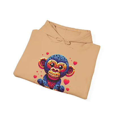 Designer Love Monkey Hoodie - Cool Graphic Animal Top, Ideal for Casual Outfits, Designer Hoodie Active