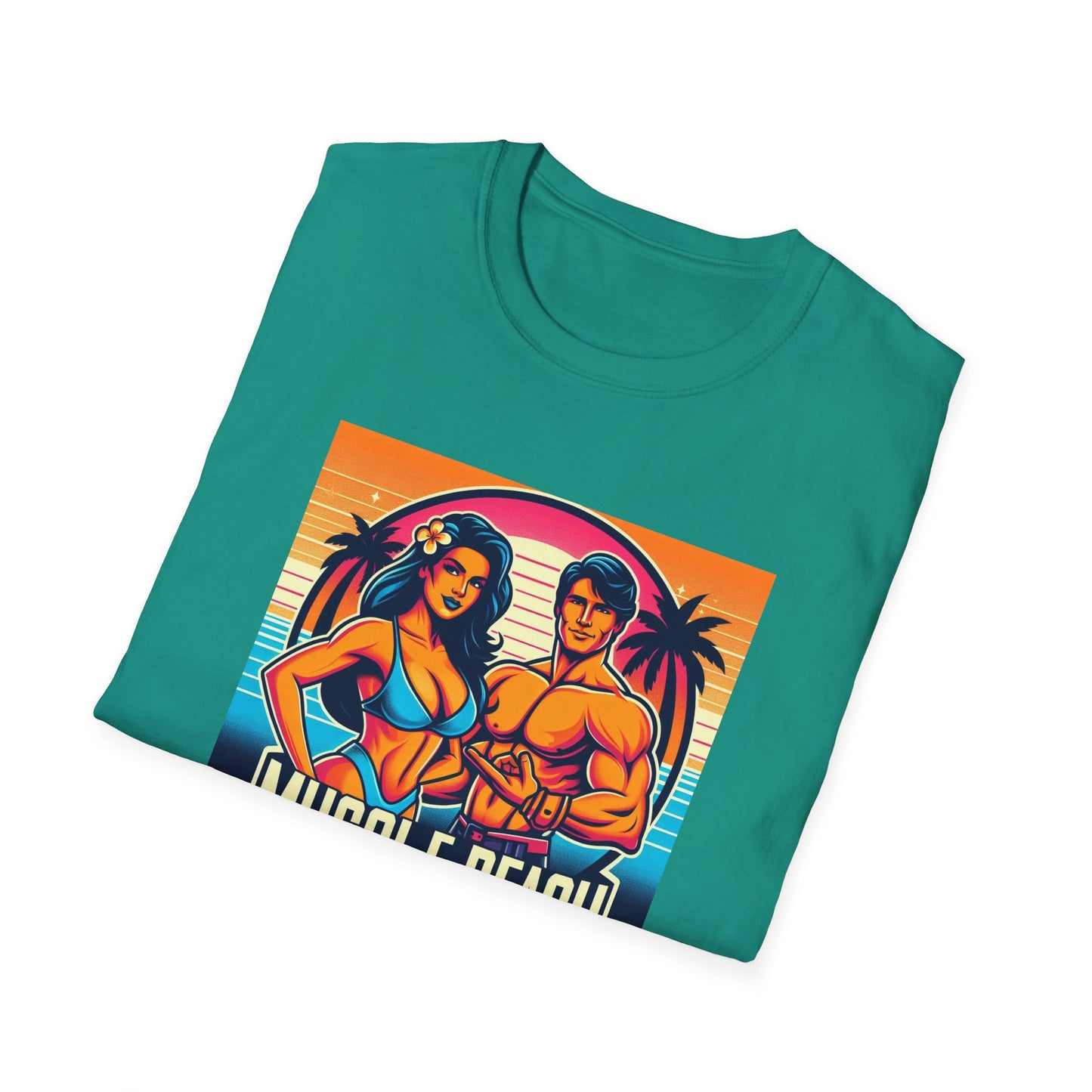 Muscle Beach T-Shirt, Vintage-Inspired Fitness Tee, Perfect for Gym Enthusiasts, Unique Bodybuilding Gift Idea