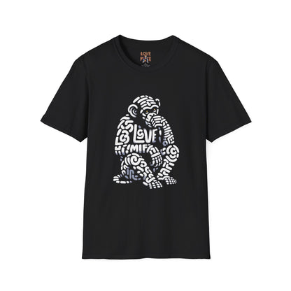 Designer Love Monkey T-Shirt - Fun Graphic Animal Top, Ideal for Casual Outfits, Designer Shirt