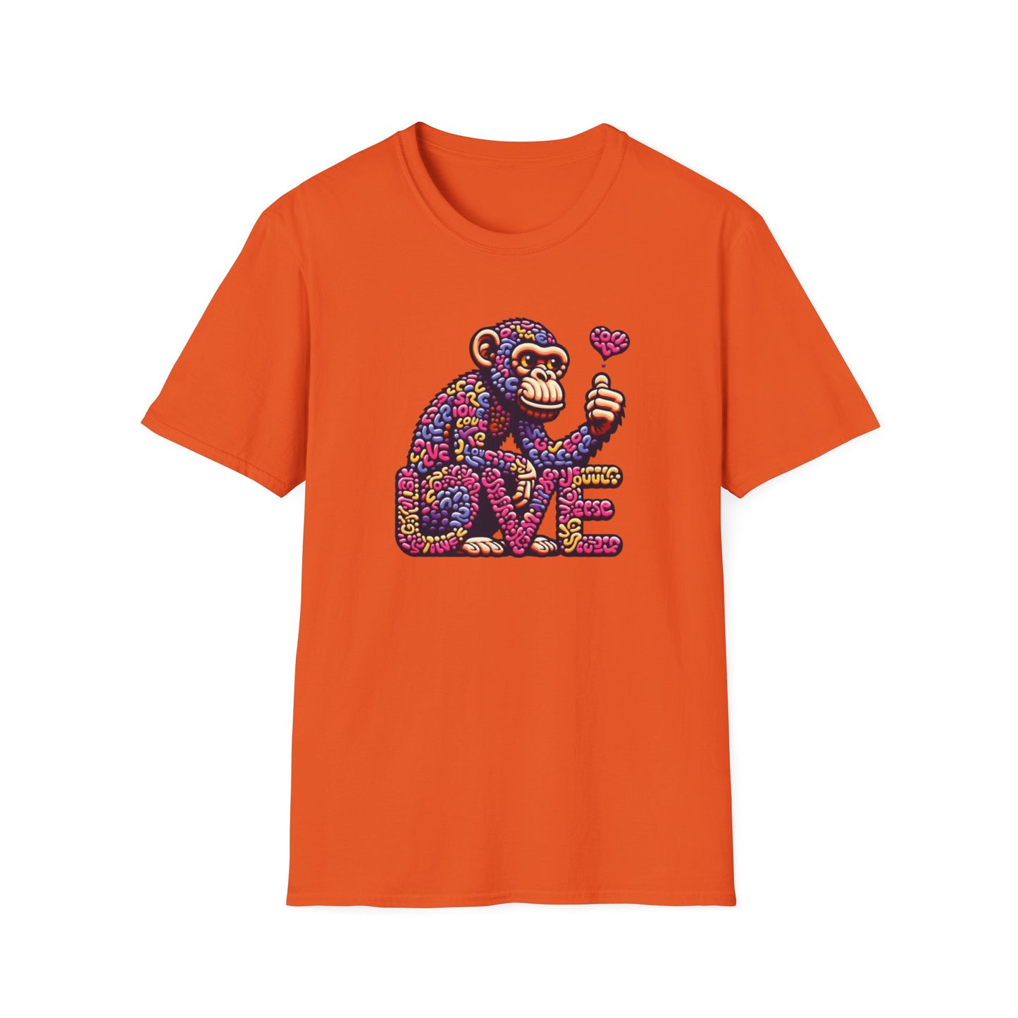 T-Shirt Love Monkey - Cool & Stylish Unisex Softstyle Tee for Casual Wear, Perfect Gift for Friends and Family