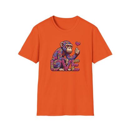 T-Shirt Love Monkey - Cool & Stylish Unisex Softstyle Tee for Casual Wear, Perfect Gift for Friends and Family