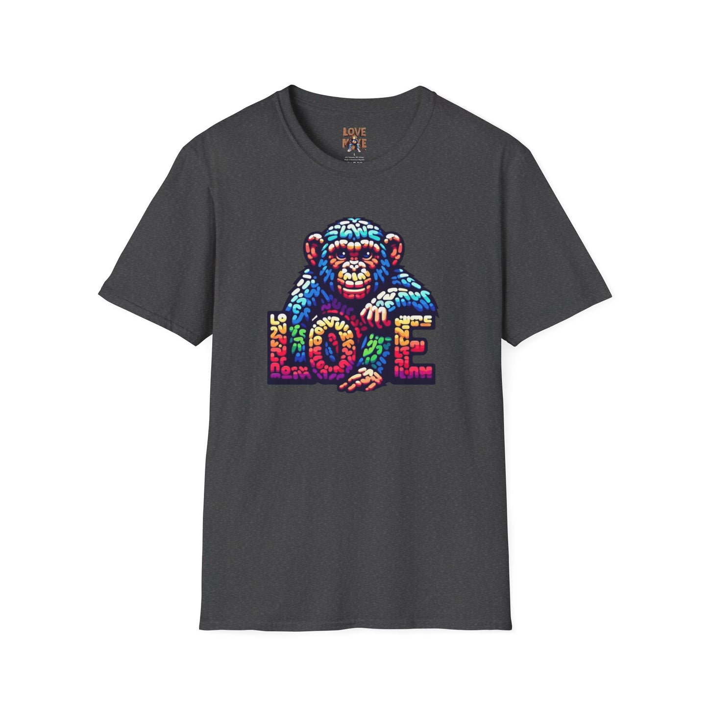 Love Monkey T-Shirt - Unisex Softstyle Tee - Playful Everyday Wear - Great Gift for Him & Her