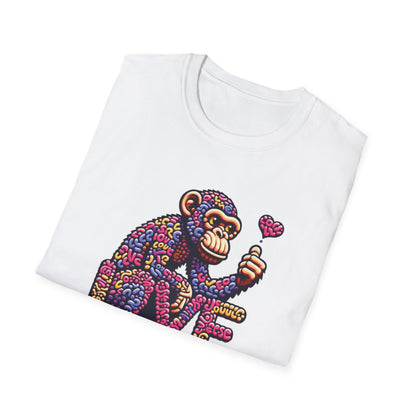 T-Shirt Love Monkey - Cool & Stylish Unisex Softstyle Tee for Casual Wear, Perfect Gift for Friends and Family