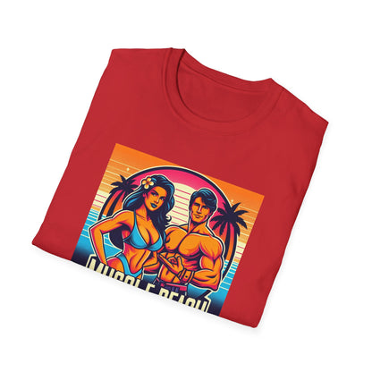 Muscle Beach T-Shirt, Vintage-Inspired Fitness Tee, Perfect for Gym Enthusiasts, Unique Bodybuilding Gift Idea
