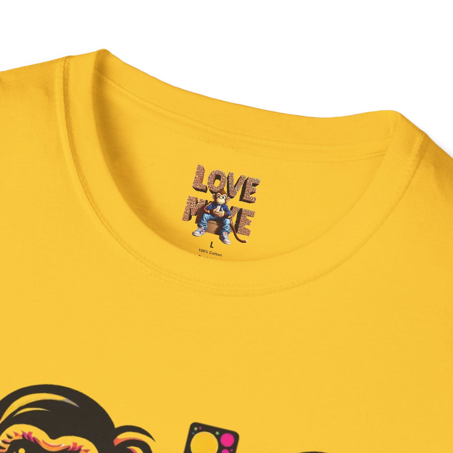 T-Shirt Love Monkey - Unisex Softstyle Casual Wear, Fashionable & Unique Gift for Friends, Family, Birthdays and More