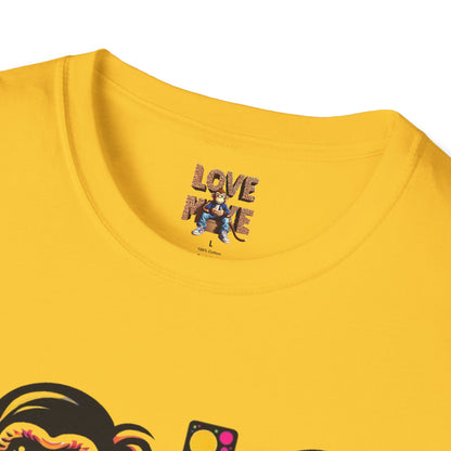 T-Shirt Love Monkey - Unisex Softstyle Casual Wear, Fashionable & Unique Gift for Friends, Family, Birthdays and More