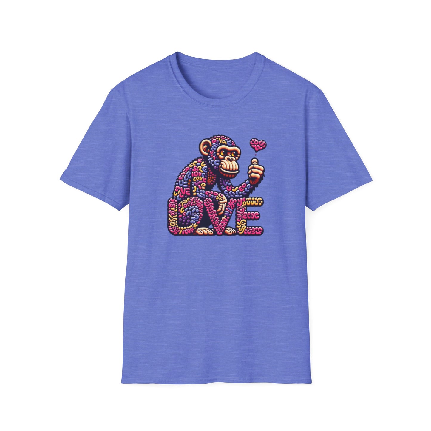 T-Shirt Love Monkey - Cool & Stylish Unisex Softstyle Tee for Casual Wear, Perfect Gift for Friends and Family