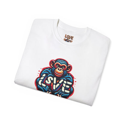 Love Monkey T-Shirt - Trendy Unisex Softstyle Tee for Everyday Style, Ideal Gift for Friends, Family & Loved