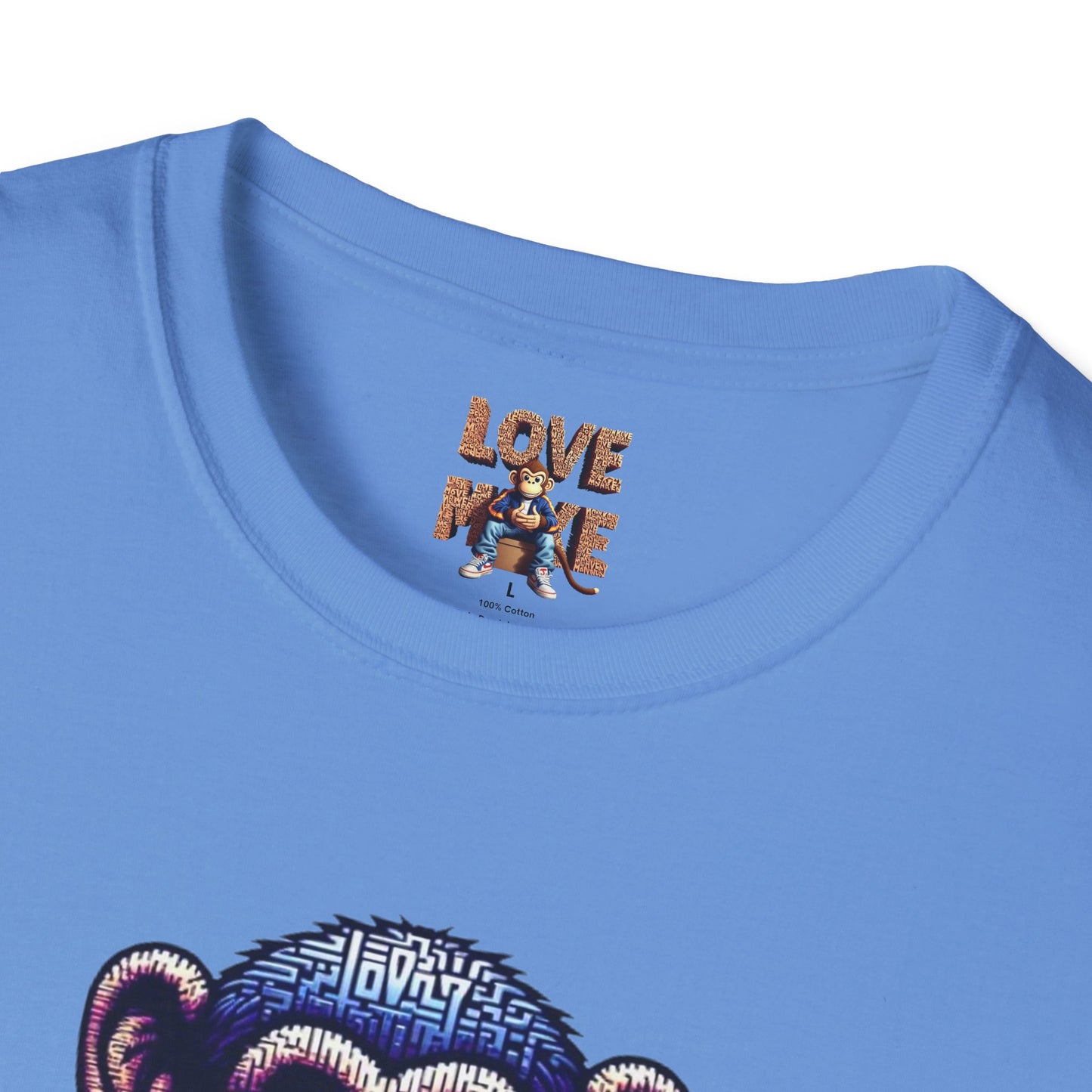 Love Monkey T-Shirt - Unique Designer Graphic Tee, Perfect Casual Wear, Ideal Designer Wear Gift