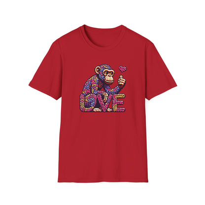 T-Shirt Love Monkey - Cool & Stylish Unisex Softstyle Tee for Casual Wear, Perfect Gift for Friends and Family