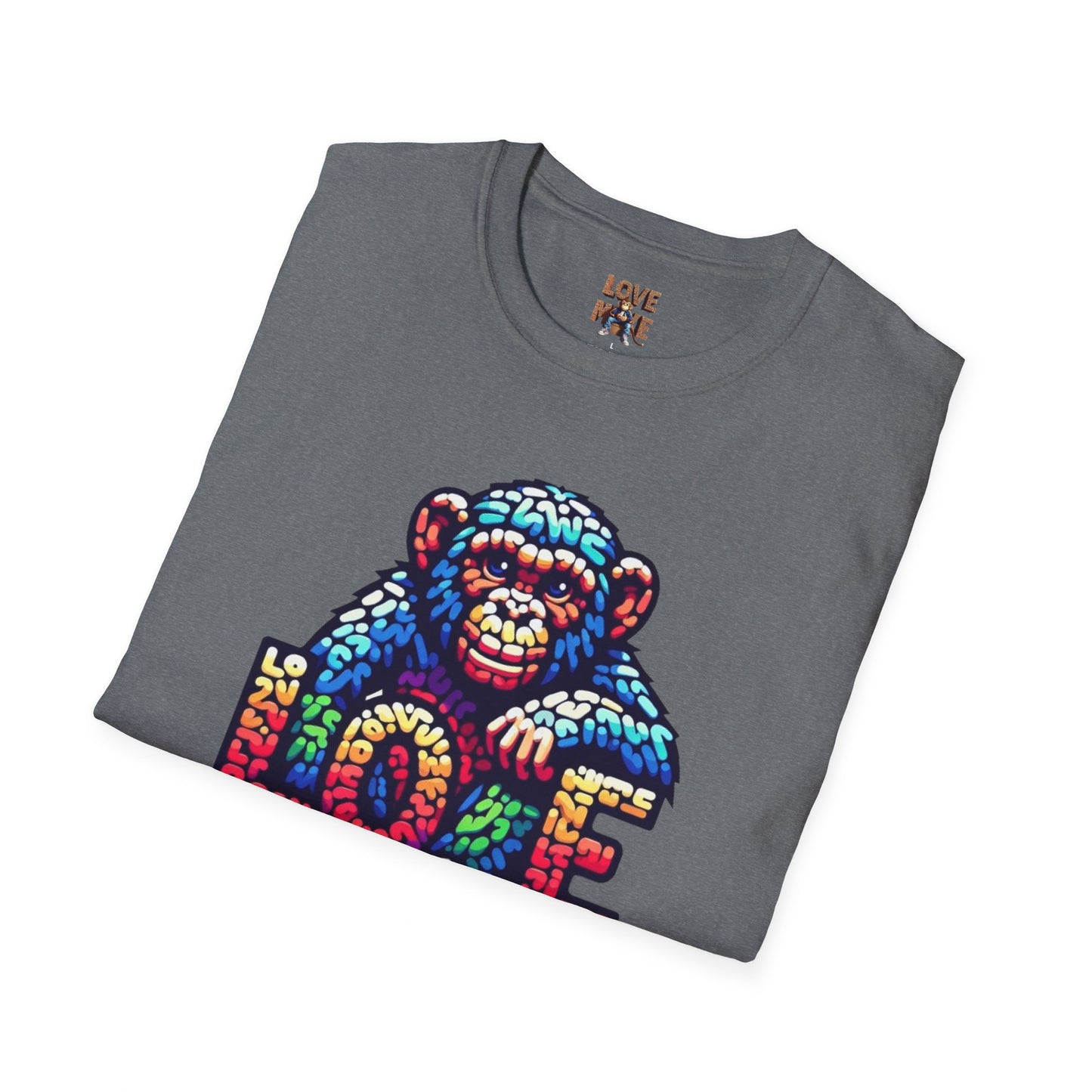 Love Monkey T-Shirt - Unisex Softstyle Tee - Playful Everyday Wear - Great Gift for Him & Her
