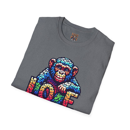 Love Monkey T-Shirt - Unisex Softstyle Tee - Playful Everyday Wear - Great Gift for Him & Her
