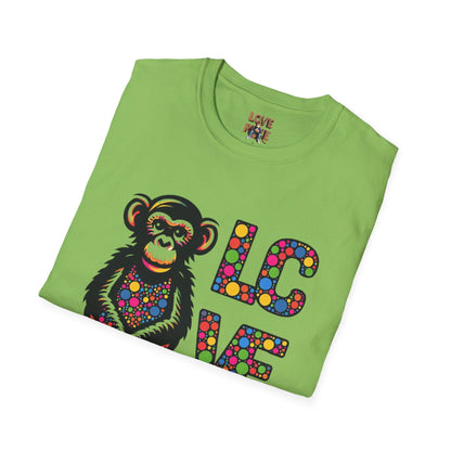 T-Shirt Love Monkey - Unisex Softstyle Casual Wear, Fashionable & Unique Gift for Friends, Family, Birthdays and More