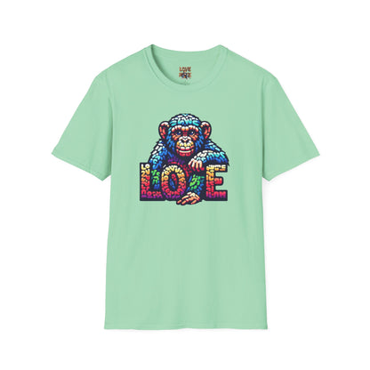 Love Monkey T-Shirt - Unisex Softstyle Tee - Playful Everyday Wear - Great Gift for Him & Her