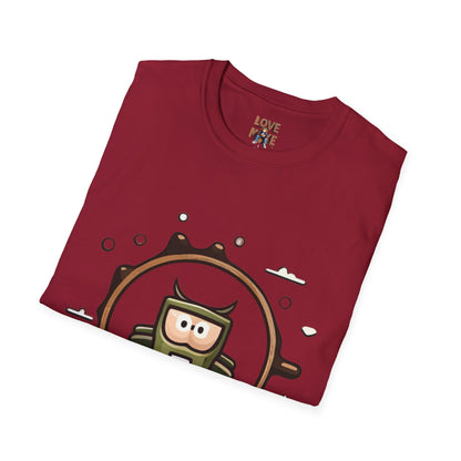 Helmet Explorer Guy Tee - Cool Graphic T-Shirt for Men, Casual Exploration Wear, Great Gift for Travel Enthusiasts