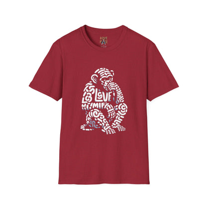 Designer Love Monkey T-Shirt - Fun Graphic Animal Top, Ideal for Casual Outfits, Designer Shirt