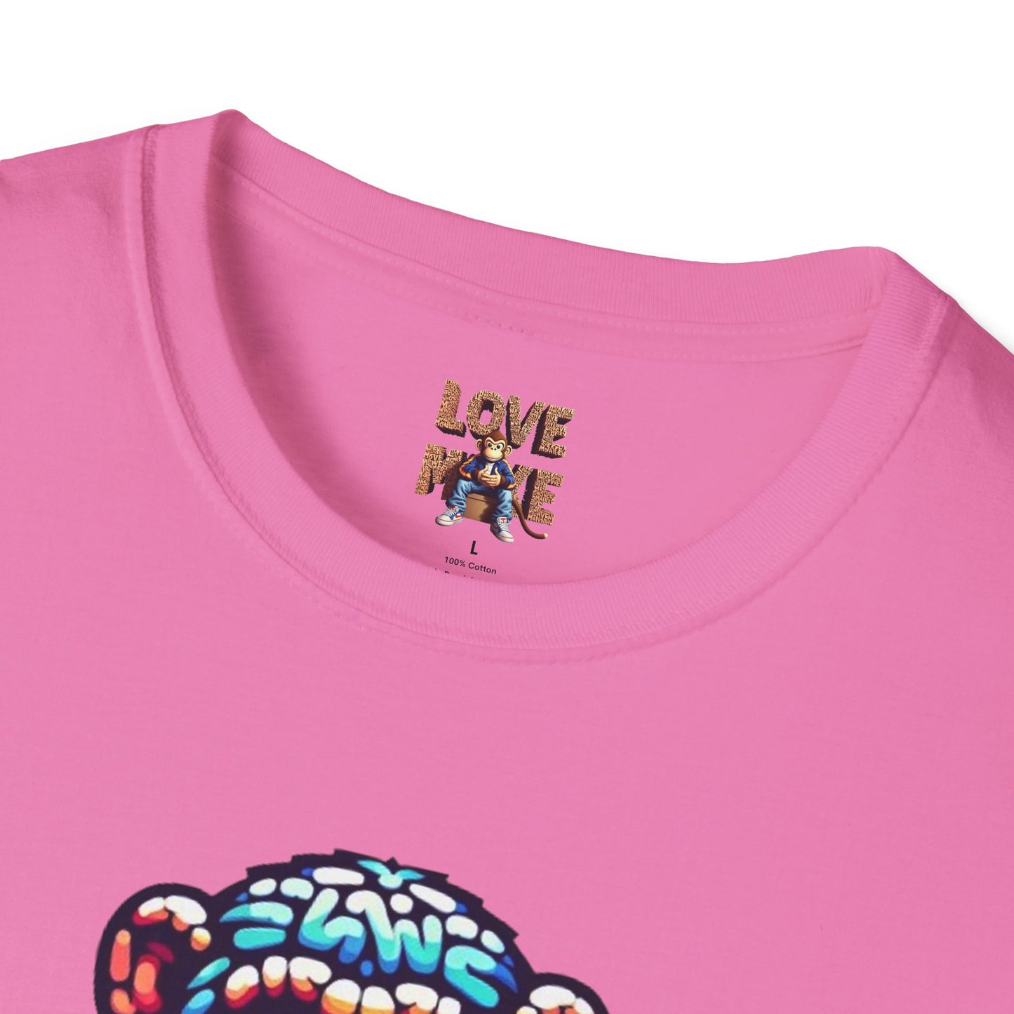 Love Monkey T-Shirt - Unisex Softstyle Tee - Playful Everyday Wear - Great Gift for Him & Her