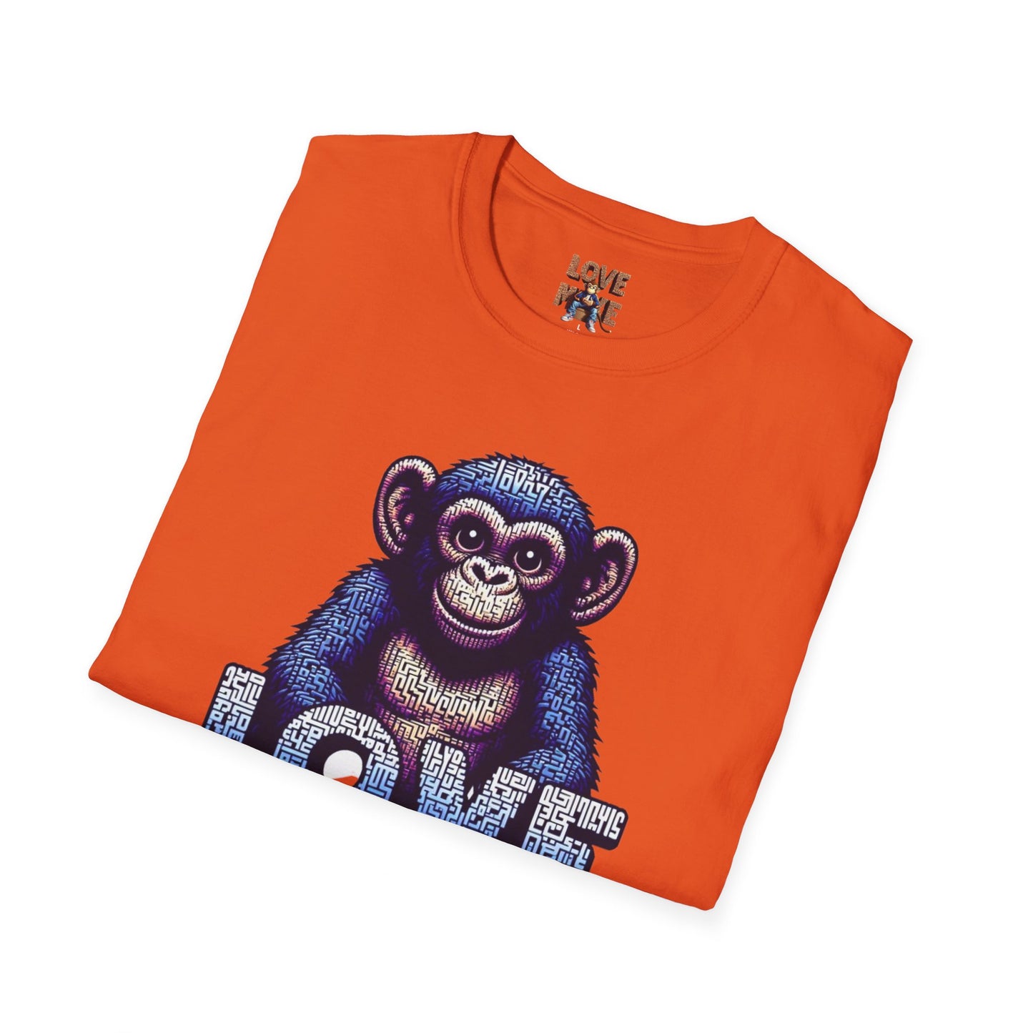 Love Monkey T-Shirt - Unique Designer Graphic Tee, Perfect Casual Wear, Ideal Designer Wear Gift