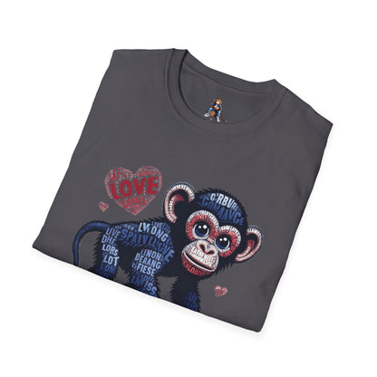 T-Shirt Love Monkey - Cool, Stylish & Trendy Unisex Softstyle Tee for Casual Wear, Perfect Gift for Friends and Family